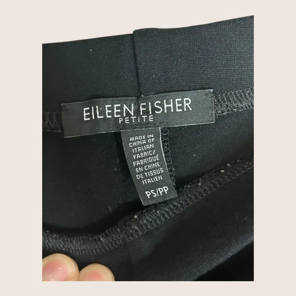 🖤 EILEEN FISHER VISCOSE STRETCH PONTE PANTS BLACK PETITE SMALL - Picture 5 of 5